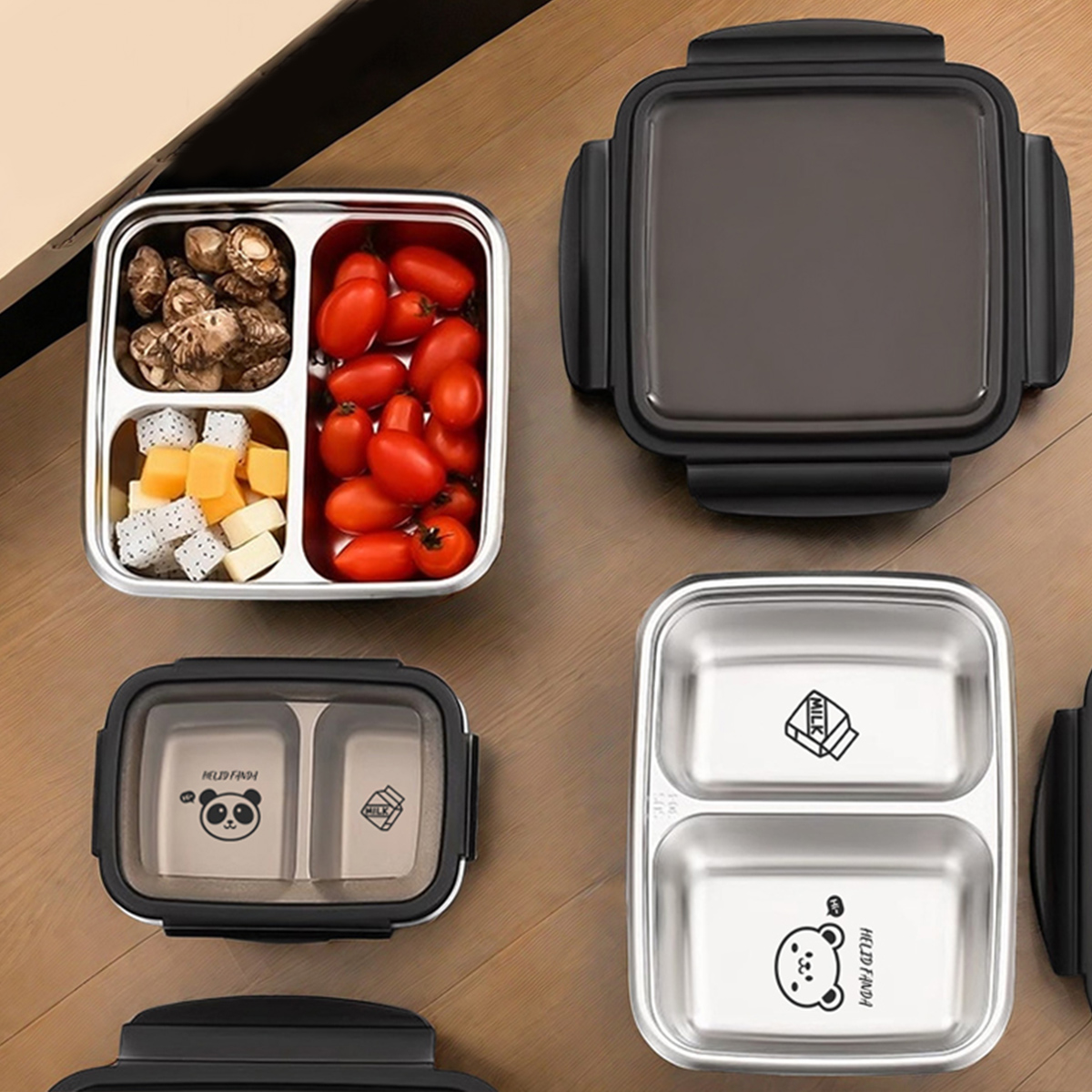 Bento Box Two Tier - WORTHBUY 2/3-Gitter, Lunchbox aus Edelstahl 304,