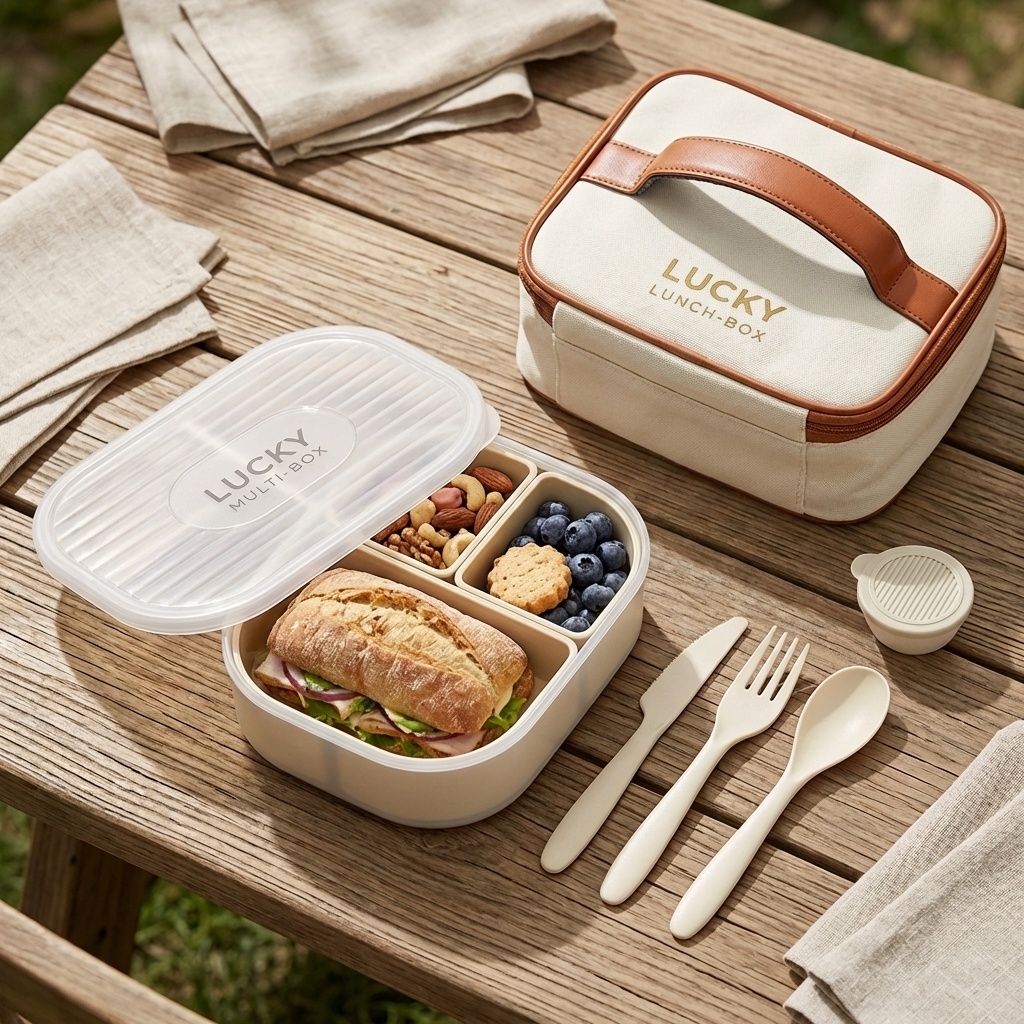 Tragbarer, unterteilter Kunsts – Bento Box Two Tier Bewertung und Preis