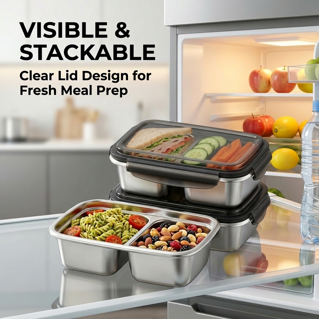 304 Edelstahl-Lunchbox mit Unt – Bento Box Two Tier Bewertung und Preis