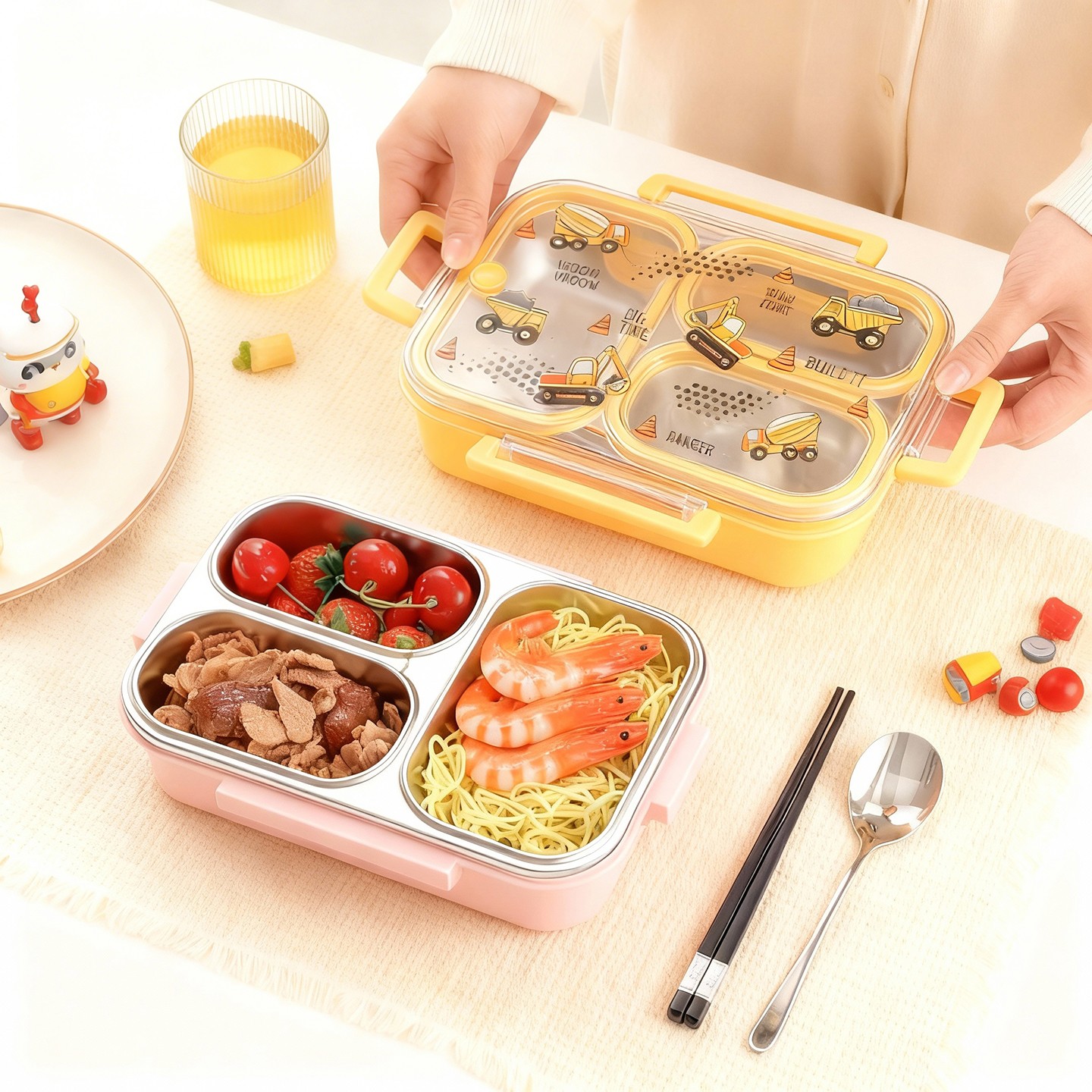 Große Cartoon-Lunchbox für Kin – Bento Box Two Tier Bewertung und Preis